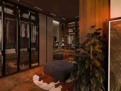 Walk In Closet Wardobe Contemporer Blender-Fbx-Obj 3D model