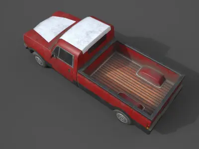 Generic PickUp Red  Low-poly 3D model