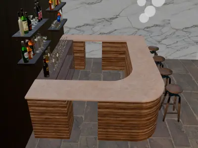 Modern Luxury Bar Interior 3D model