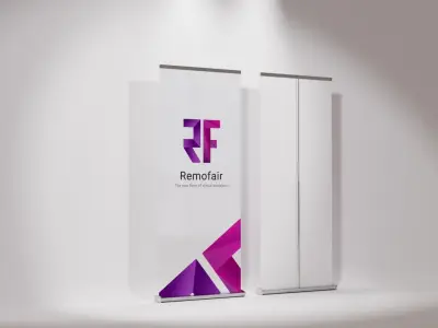 Roll Up Stand Banner Marketing Branding Sales 3D model