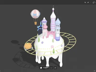 Candy castle Free 3D model