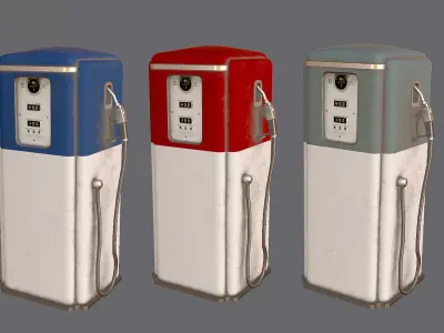 Old gas pump Low-poly 3D model