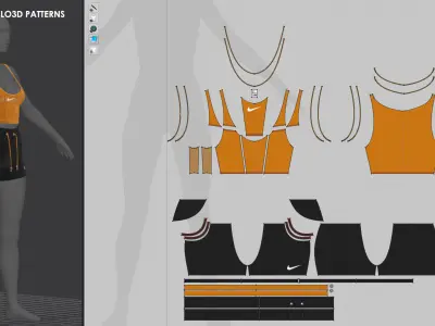 2 Girls Sportwear - Marvelous Designer with Video Process 3D model