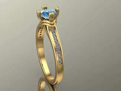 diamond ring  3D print model 15