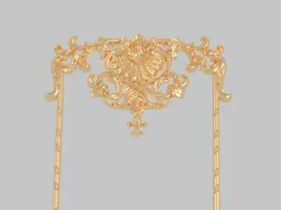 classical pattern wood carving  frame  gold CNC 3D model 3D model