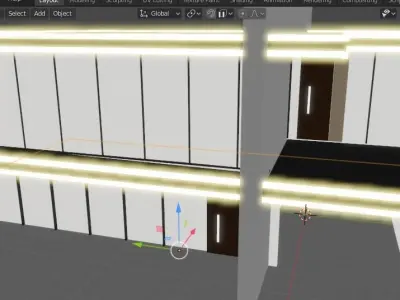 modern house with laferrari Free low-poly 3D model