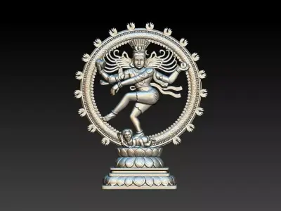Shiva Nataraja Lord  dancing Stance 3D Sculpture Statue 3D print model