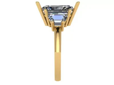 emerald trinity solitaire ring  3D print model