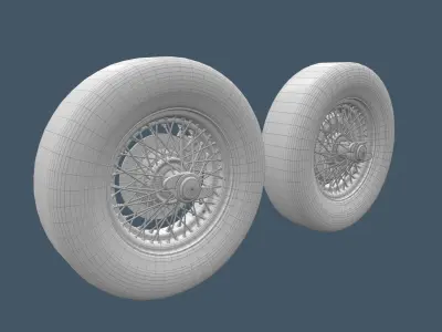 Austin Healey 300 MK3 Wheels Low-poly 3D model