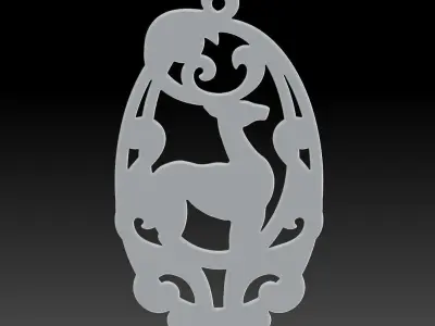 Deer pendant 3D print model