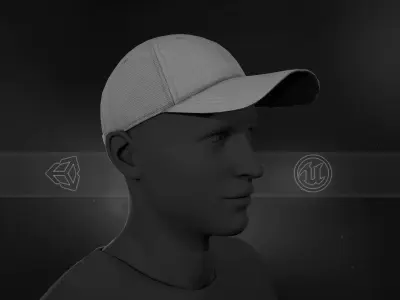 Gray Basketball Hat Low-poly 3D model