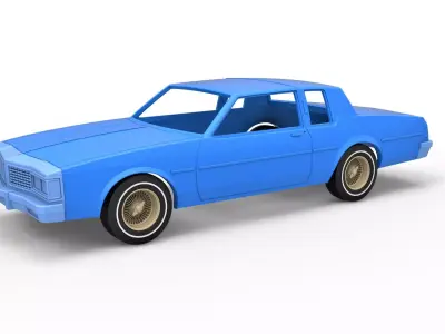 Shell and wheels Oldsmobile Delta 88 1984 Scale 1 to 25 3D print model