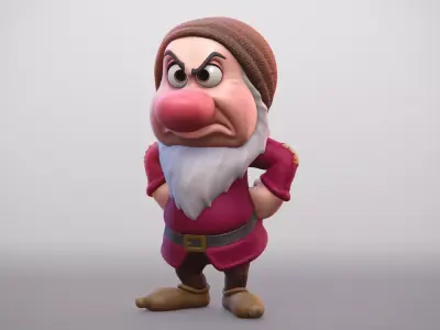 Grumpy - One of the seven Dwarfs - printable 3D print model