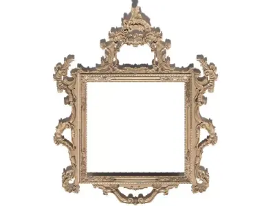 Frame-032 gold ornate frame 3D model
