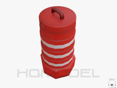 Barrier PBR traffic cone Low-poly 3D model