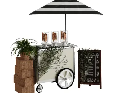 ice cream cart 3D model