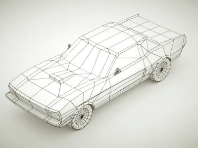 Generic Muscle-car v3 Multicolors Low-poly 3D model