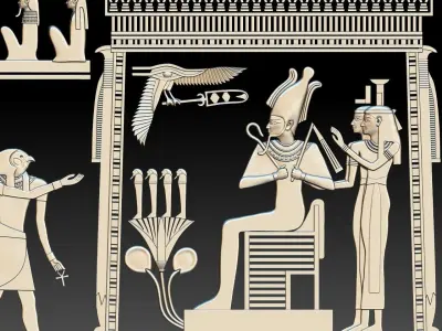 3D Relief of ancient Egyptian Pharaoh for  CNC  3d printing 3D print model