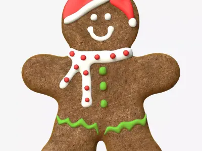 Gingerbread Man Low-poly 3D model
