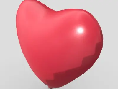 Balloon Heart Low-poly 3D model