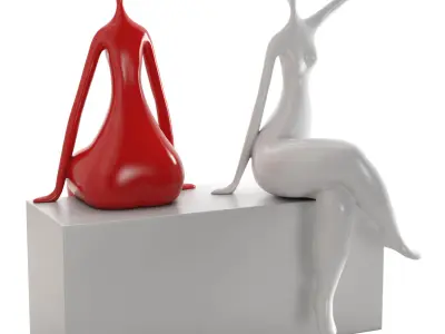 Sculpture Seated Lady 3D model