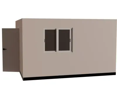 Minimalist Small Room Exterior  Low-Poly 3D House Model Low-poly 3D model