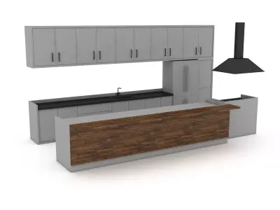 3d modern kitchen design 05 Low-poly 3D model