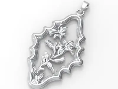 Floral Frame Pendant 3D print model
