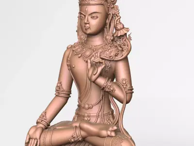 Bodhisattva 3D Model Spiritual Sculpture for CNC and 3D Printing Free 3D print model