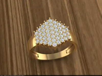 Diamond Jewelry Ring 3D print model 20