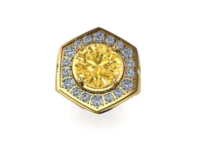 Men diamond ring 3d render - big version 3D print model