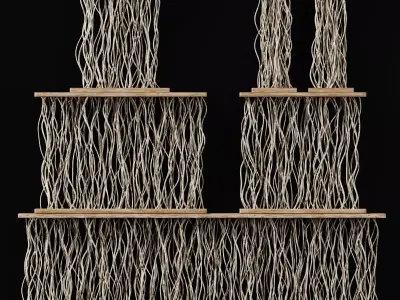 Planter white croked branch n2 3D model