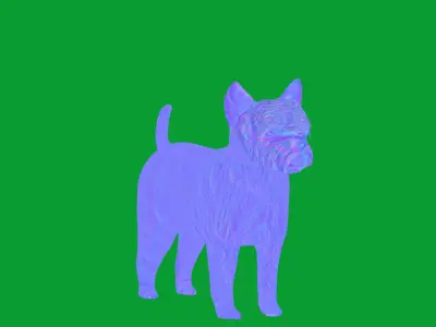 Cairn Terrier Dog Low-poly 3D model