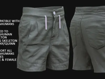 Shorts 179 - All MH Bodies - UE5 Skeletons - Rigged Low-poly 3D model