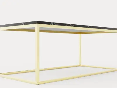 Carrie Coffee Table 120 Cm Marble Black Brass Low-poly 3D model