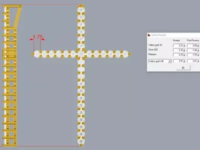 Elegant Cross Pendant Jewelry Gold Brand  3D print model