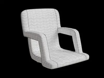 Foldable Zigzag Chair Low-poly 3D model