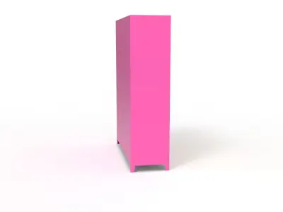 METAL CABINET -TRIPLE LONG- SIX COVER-PINK AND CREAM Low-poly 3D model