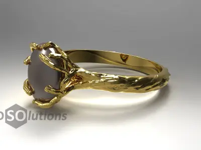 Ring in the form of roots 3D print model