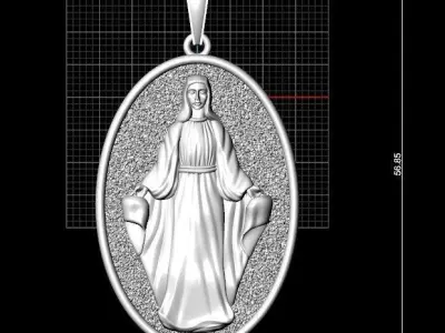 HOLY MARRY PENDANT 3D print model