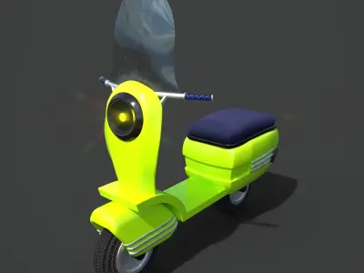 Stylized car motorbike game ready Low-poly 3D model