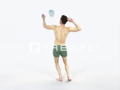 Virtue 04H Beach Serving Sports Man Low-poly 3D model