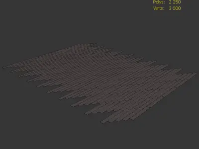  Wood Floor Oak Black Brushed 3D model