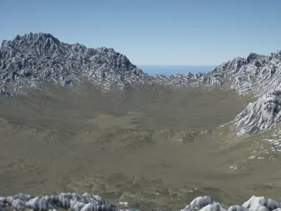 Provence mountains terrain Unreal Engine 10km Low-poly 3D model