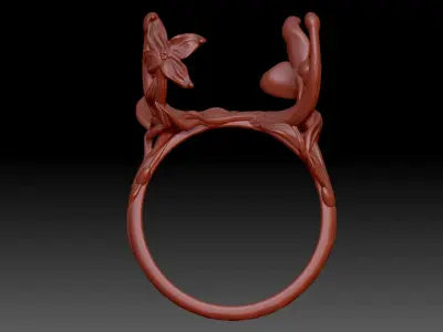 Ring with flowers 3D print model