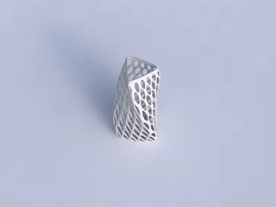Vase twist triangle with bubble grid lattice 3D print model