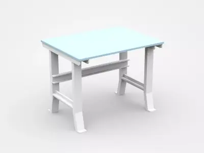 Small Industrial Working Table 3D model