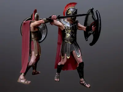 Greece WarrioR Low-poly 3D model
