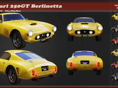 Ferrari 250GT SWB Berlinetta 3D Low-poly 3D model