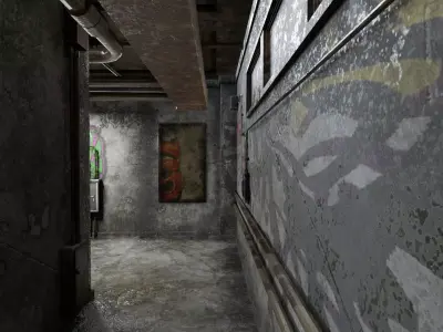 The old  Horror Room 11 Low-poly 3D model